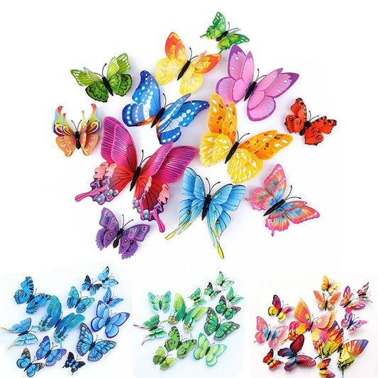 Double Layer Butterfly Wall Stickers