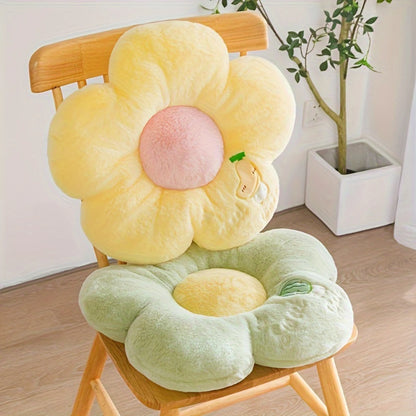 "Blossom Support" Versatile Fruit & Flower Cushion - Soft Polyester, Machine Washable, Perfect For Car Seats, Chairs, Sofas, And