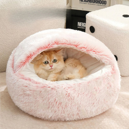 2-in-1 Plush Cat Bed