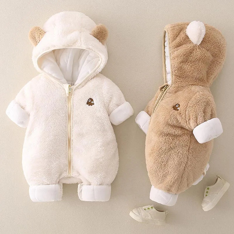 Baby Autumn Winter Warm Jumpsuit Cartoon Little Bear Cute Toddler Romper Crawling Clothes Newborn Boy Costume Clothing Overall