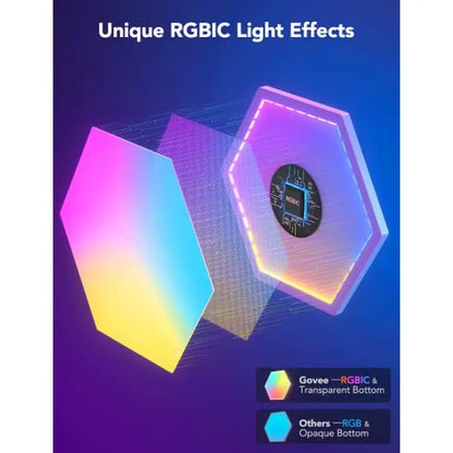 Hexa Light Panels RGBIC Hexagon LED Wall Lights WiFi Smart Home Decor Music Sync Gaming Gifts New Year Visual Effects Alexa