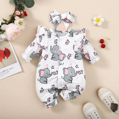 Cute Elephant Baby Romper Set