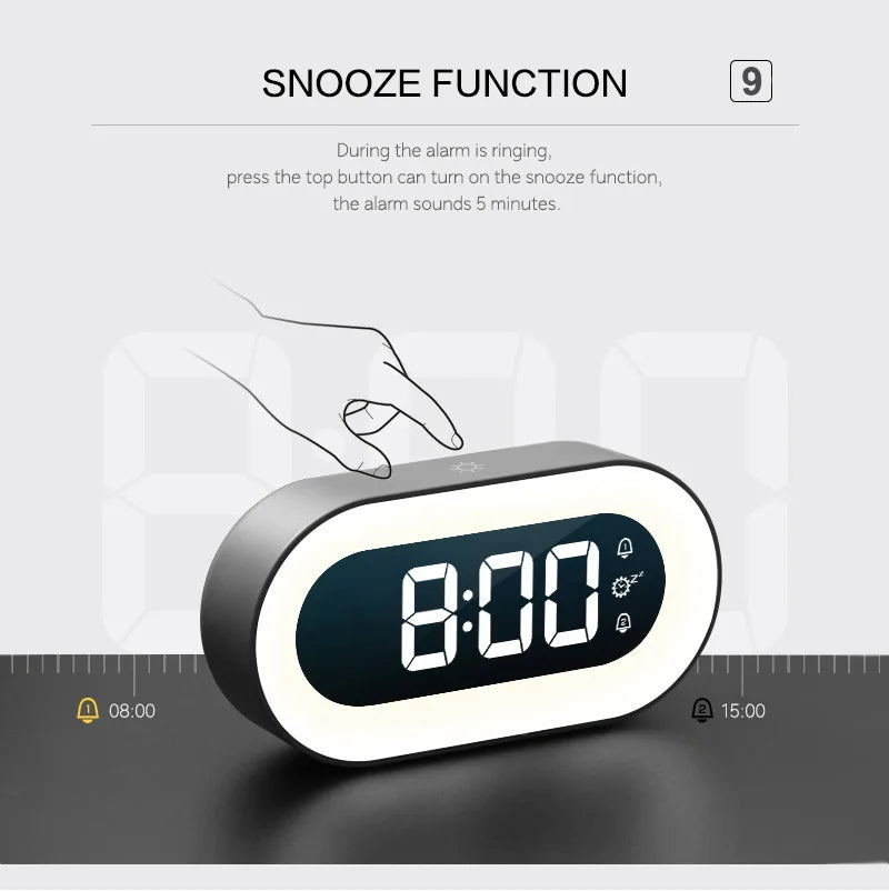 Xiaomi Mijia Music LED Digital Alarm Clock Voice Control Night Light Design Desktop Clocks Home Table Decoration Children's Gift