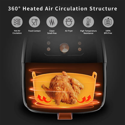 2/1pc Air Fryer Liner Silicone Pot Vegetables Fruits Basket for Oven Microwave Baking Tray Pizza Grill Chicken Pan Accessories