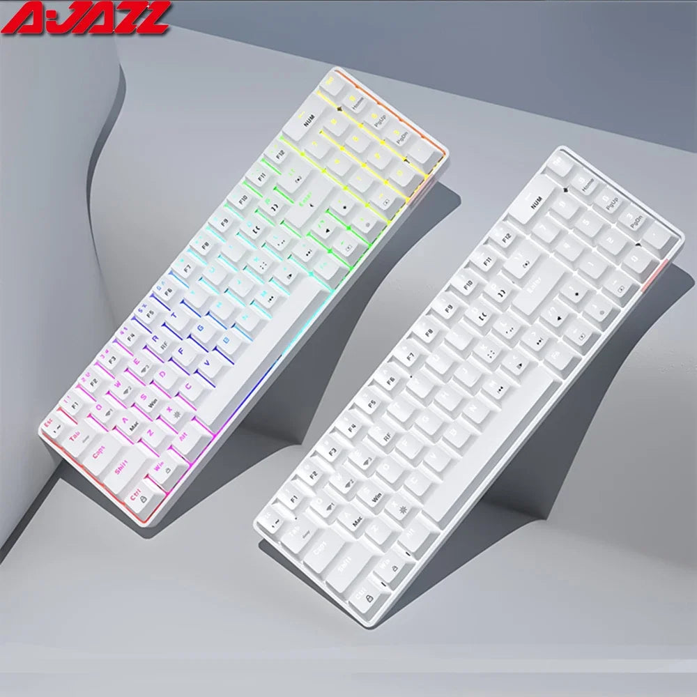 AJAZZ AK692 Gaming Mechanical Keyboard RGB 68 Keys Hot Swap Custom Keyboard Bluetooth Wireless Keyboards for PC Laptop Computer